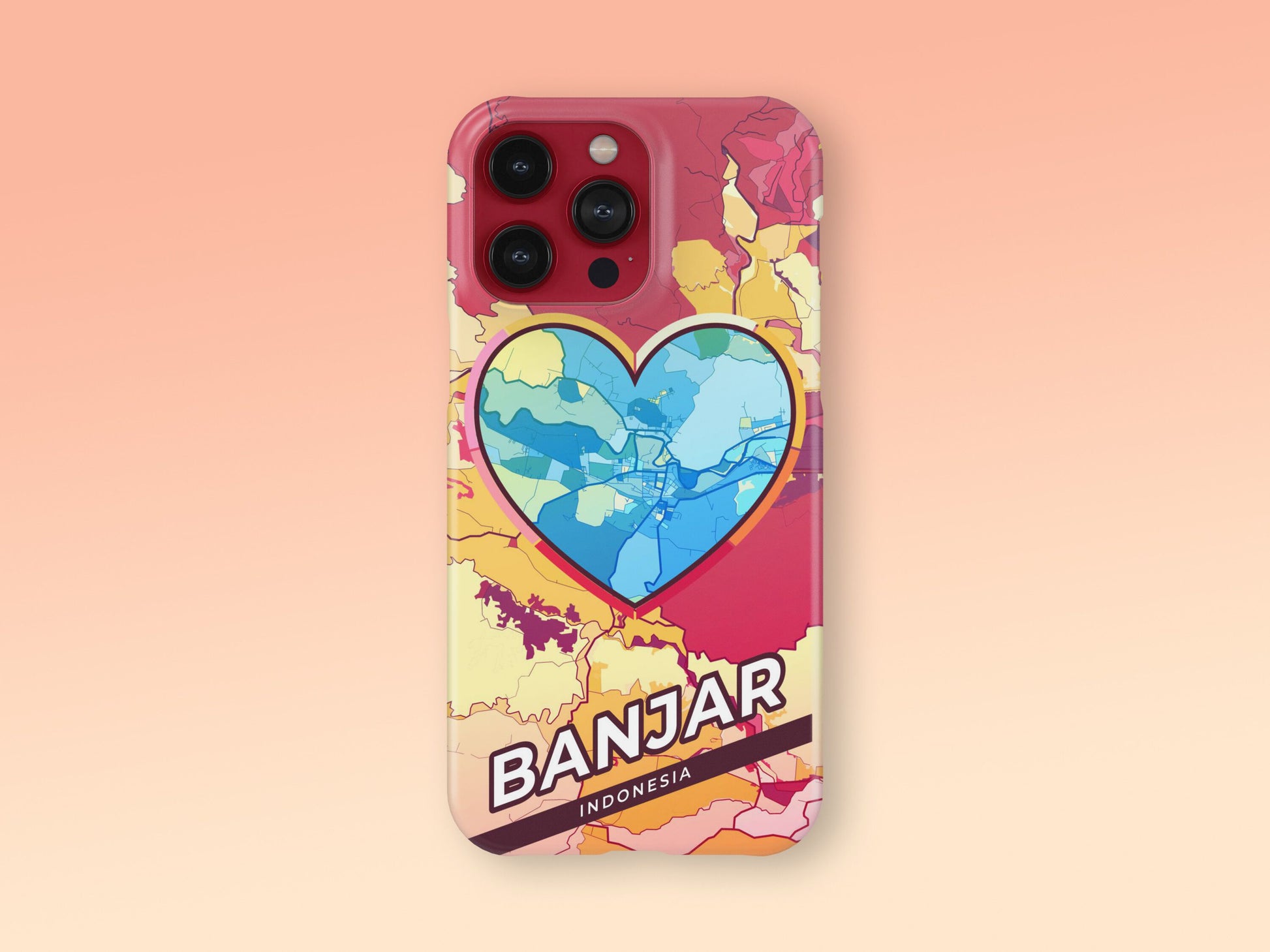 Banjar Indonesia slim phone case with colorful icon. Birthday, wedding or housewarming gift. Couple match cases. 2