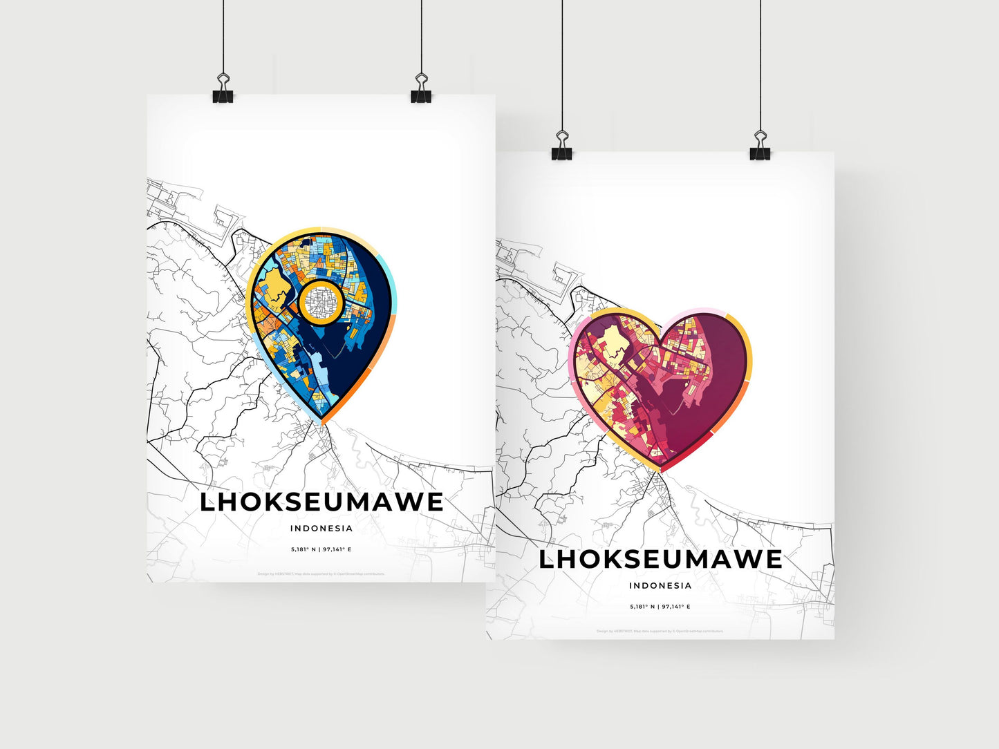 Lhokseumawe Indonesia art print for couples