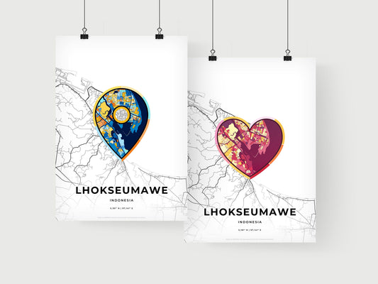 Lhokseumawe Indonesia art print for couples