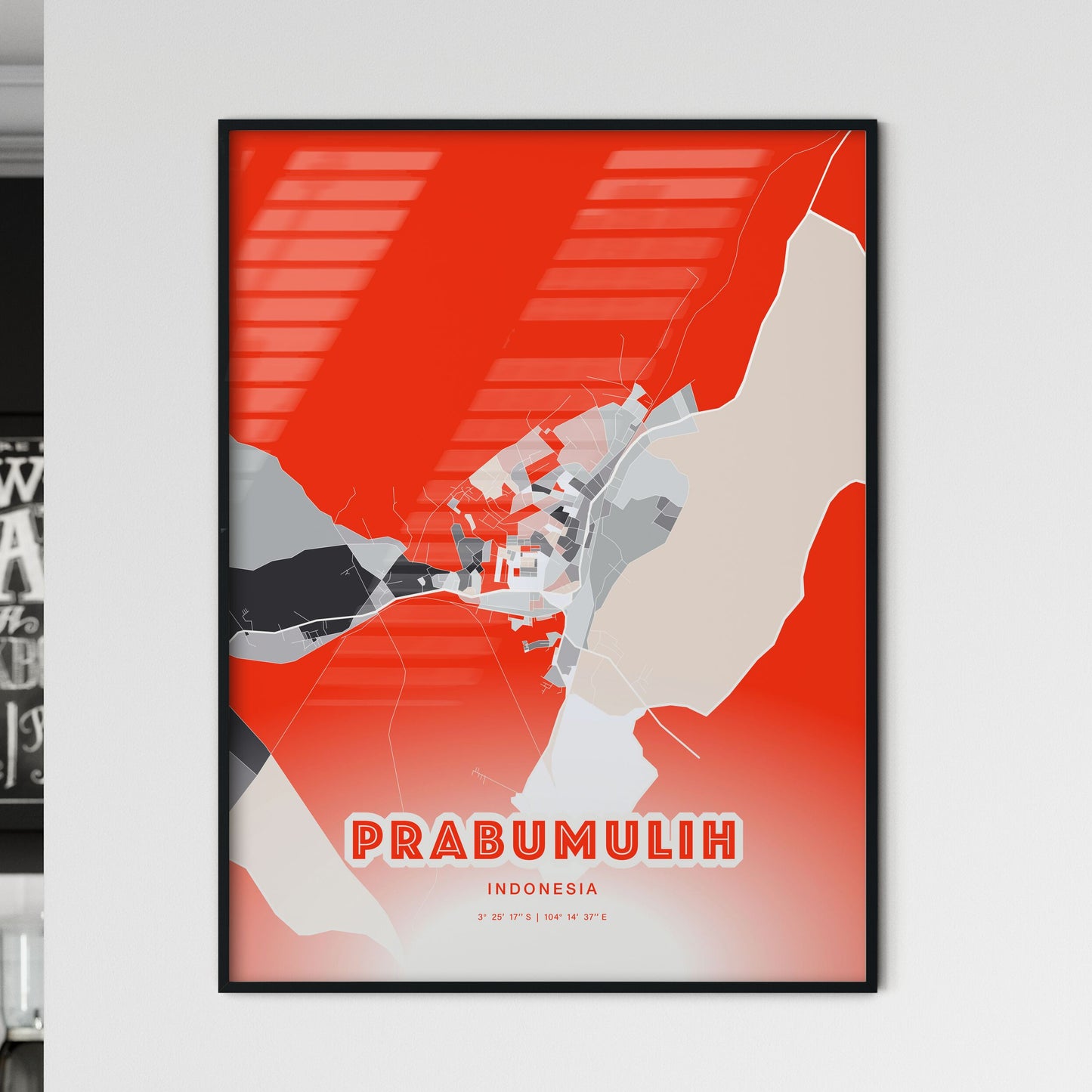 Colorful PRABUMULIH INDONESIA Fine Art Map Modern