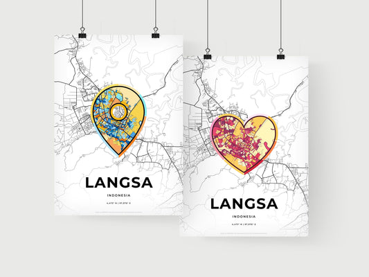 Langsa Indonesia art print for couples