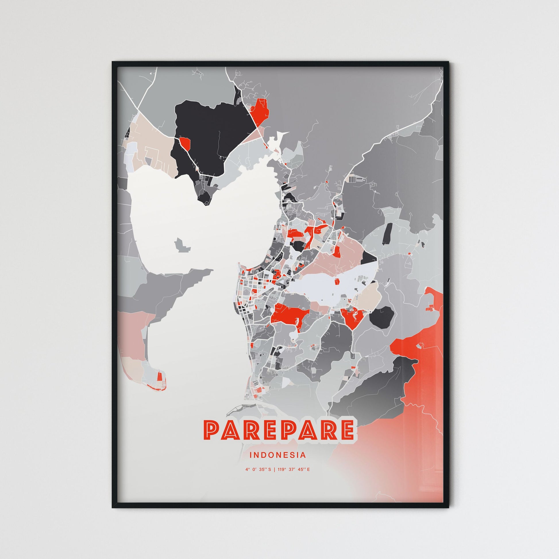 Colorful PAREPARE INDONESIA Fine Art Map Modern