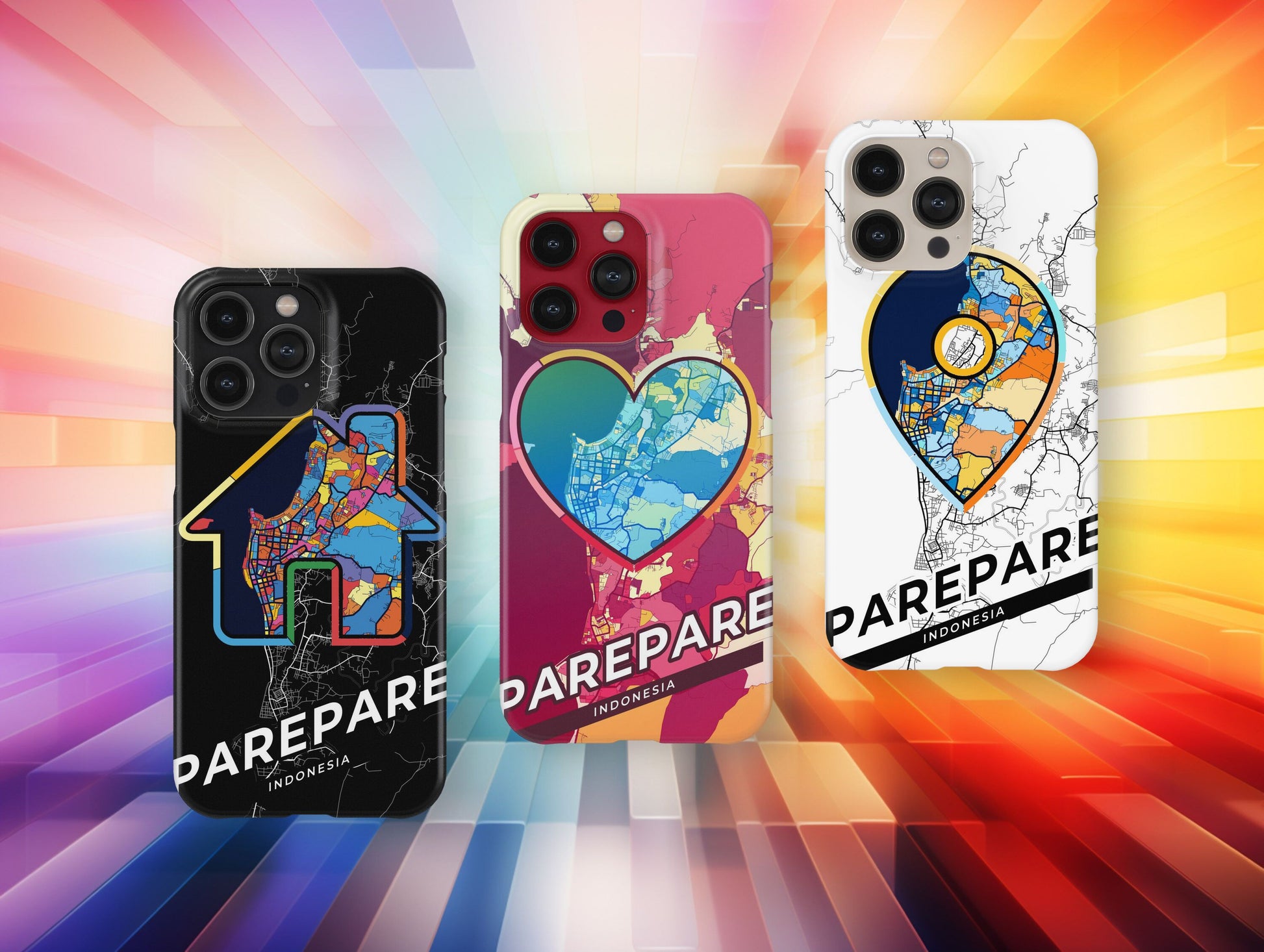 Parepare Indonesia slim phone case with colorful icon