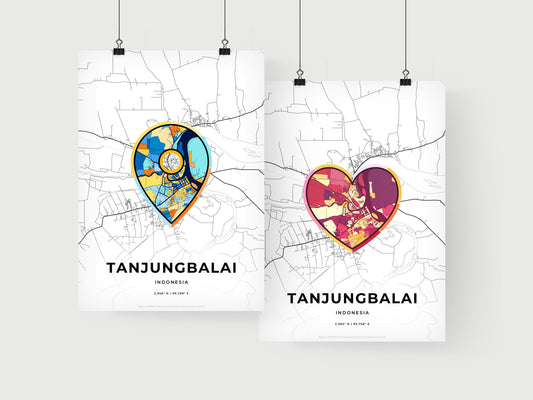 Tanjungbalai Indonesia art print for couples