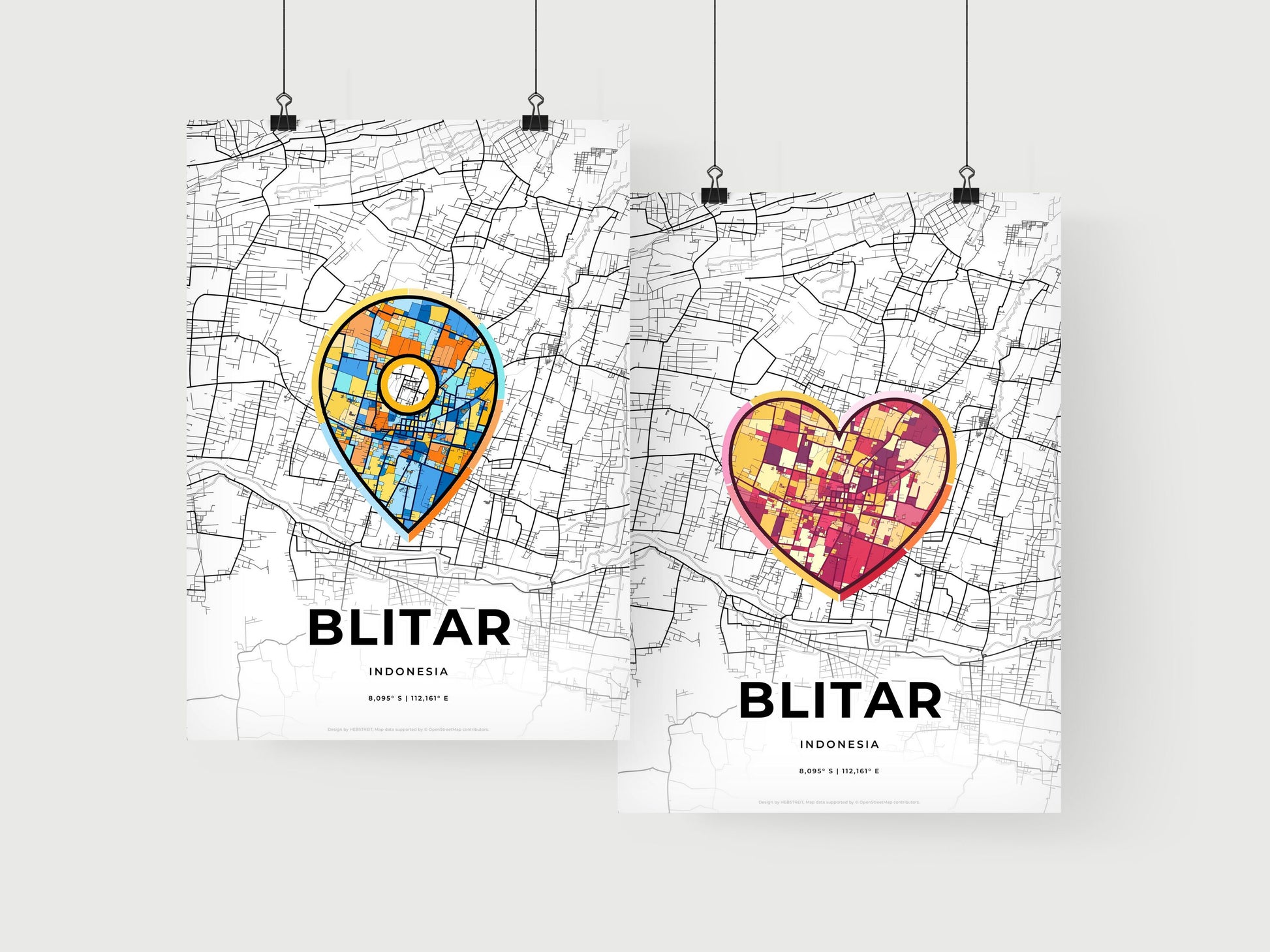 Blitar Indonesia art print for couples