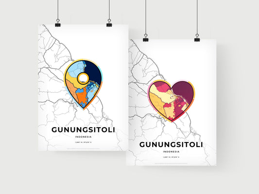 Gunungsitoli Indonesia art print for couples