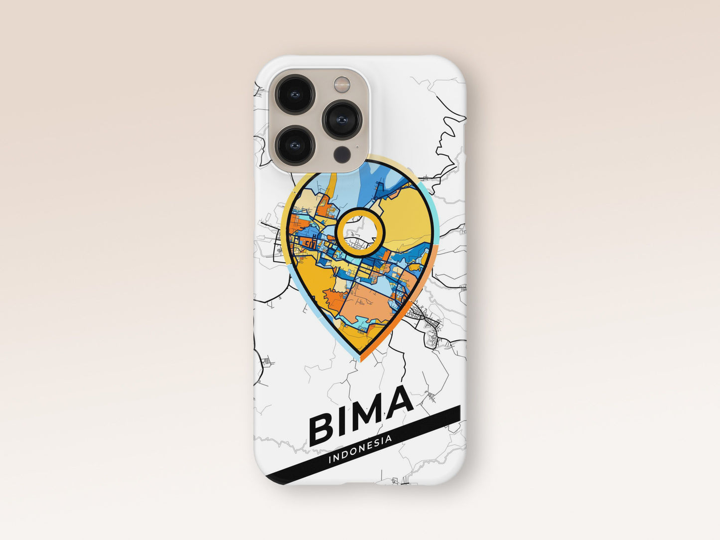 Bima Indonesia slim phone case with colorful icon. Birthday, wedding or housewarming gift. Couple match cases. 1