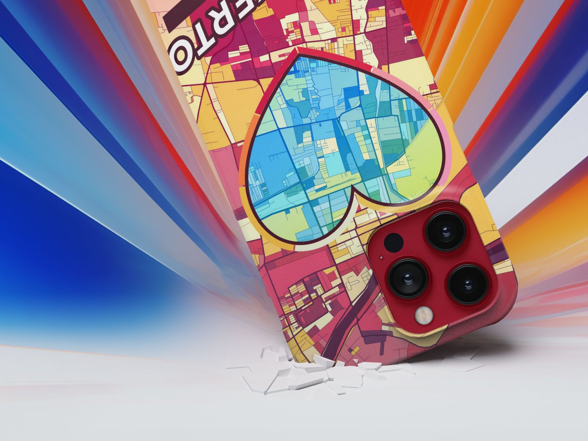 Mojokerto Indonesia slim phone case with colorful icon