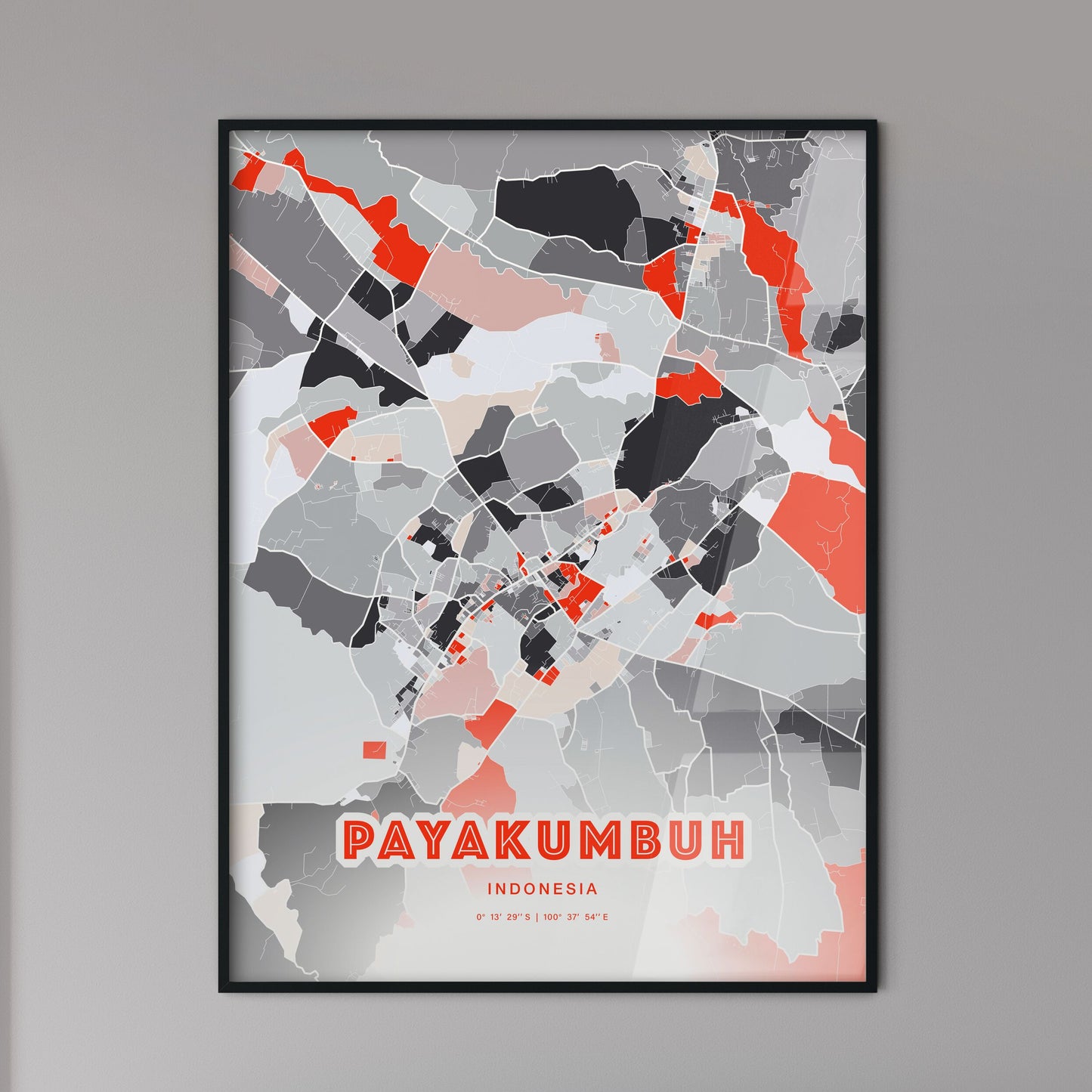 Colorful PAYAKUMBUH INDONESIA Fine Art Map Modern