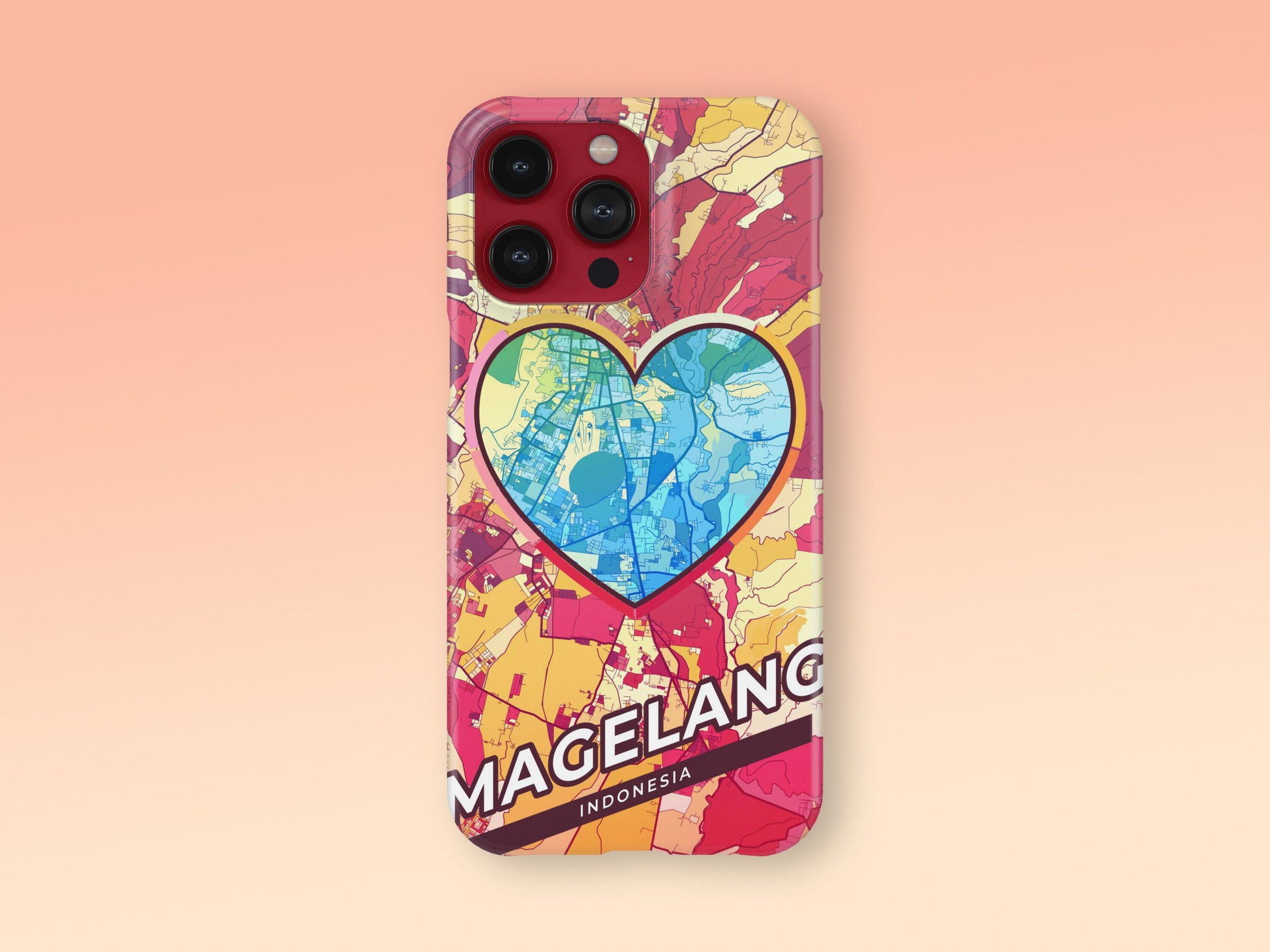 Magelang Indonesia slim phone case with colorful icon. Birthday, wedding or housewarming gift. Couple match cases. 2
