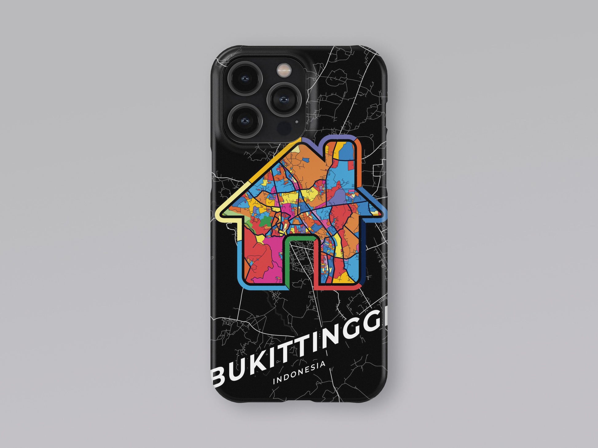 Bukittinggi Indonesia slim phone case with colorful icon. Birthday, wedding or housewarming gift. Couple match cases. 3