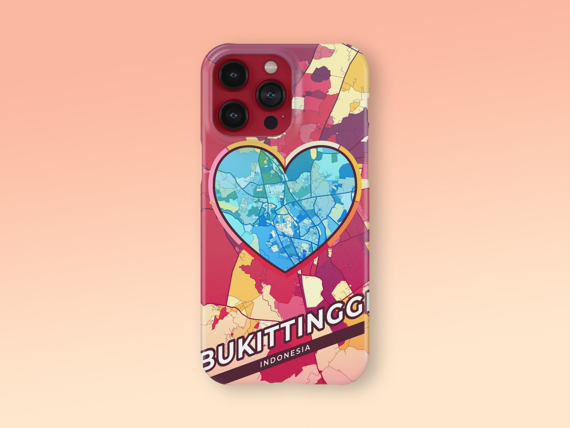 Bukittinggi Indonesia slim phone case with colorful icon. Birthday, wedding or housewarming gift. Couple match cases. 2