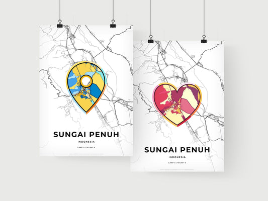 Sungai Penuh Indonesia art print for couples