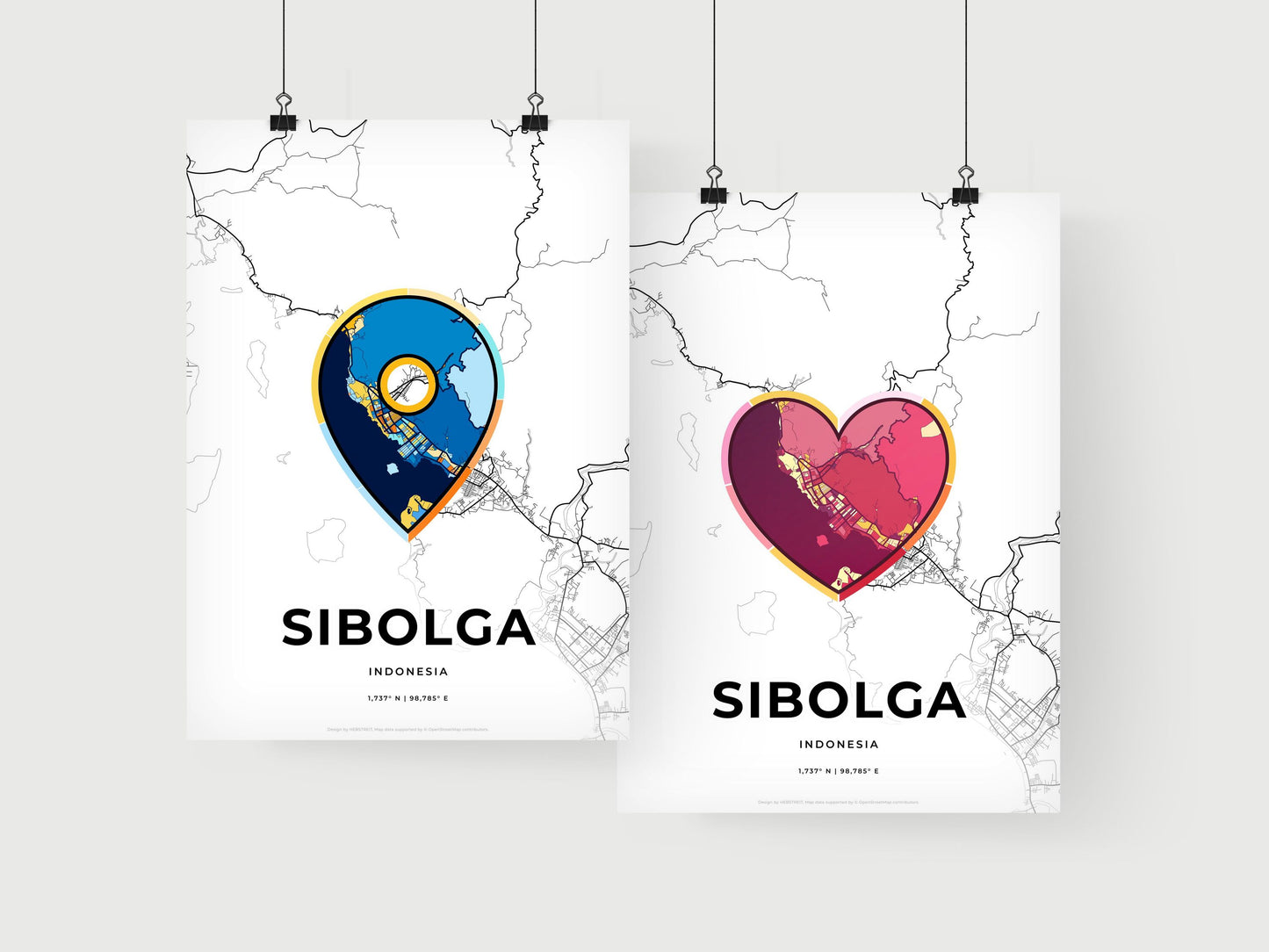 Sibolga Indonesia art print for couples