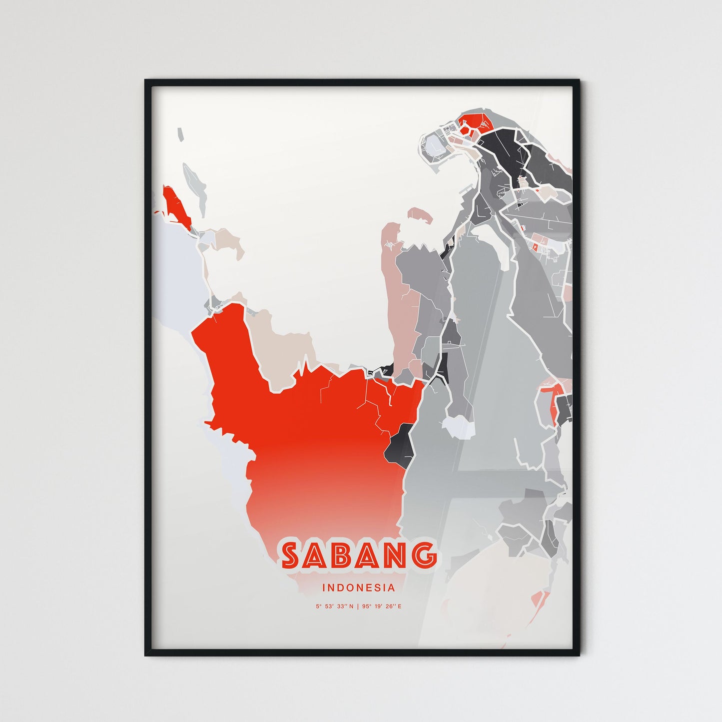 Colorful SABANG INDONESIA Fine Art Map Modern