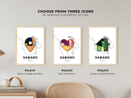 Sabang Indonesia maps with colorful icons
