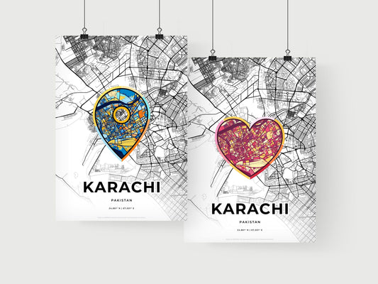 Karachi Pakistan art print for couples