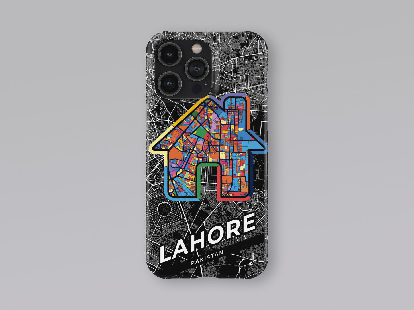 Lahore Pakistan slim phone case with colorful icon. Birthday, wedding or housewarming gift. Couple match cases. 3