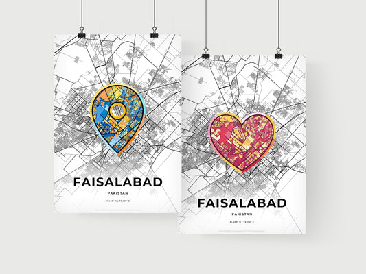 Faisalabad Pakistan art print for couples