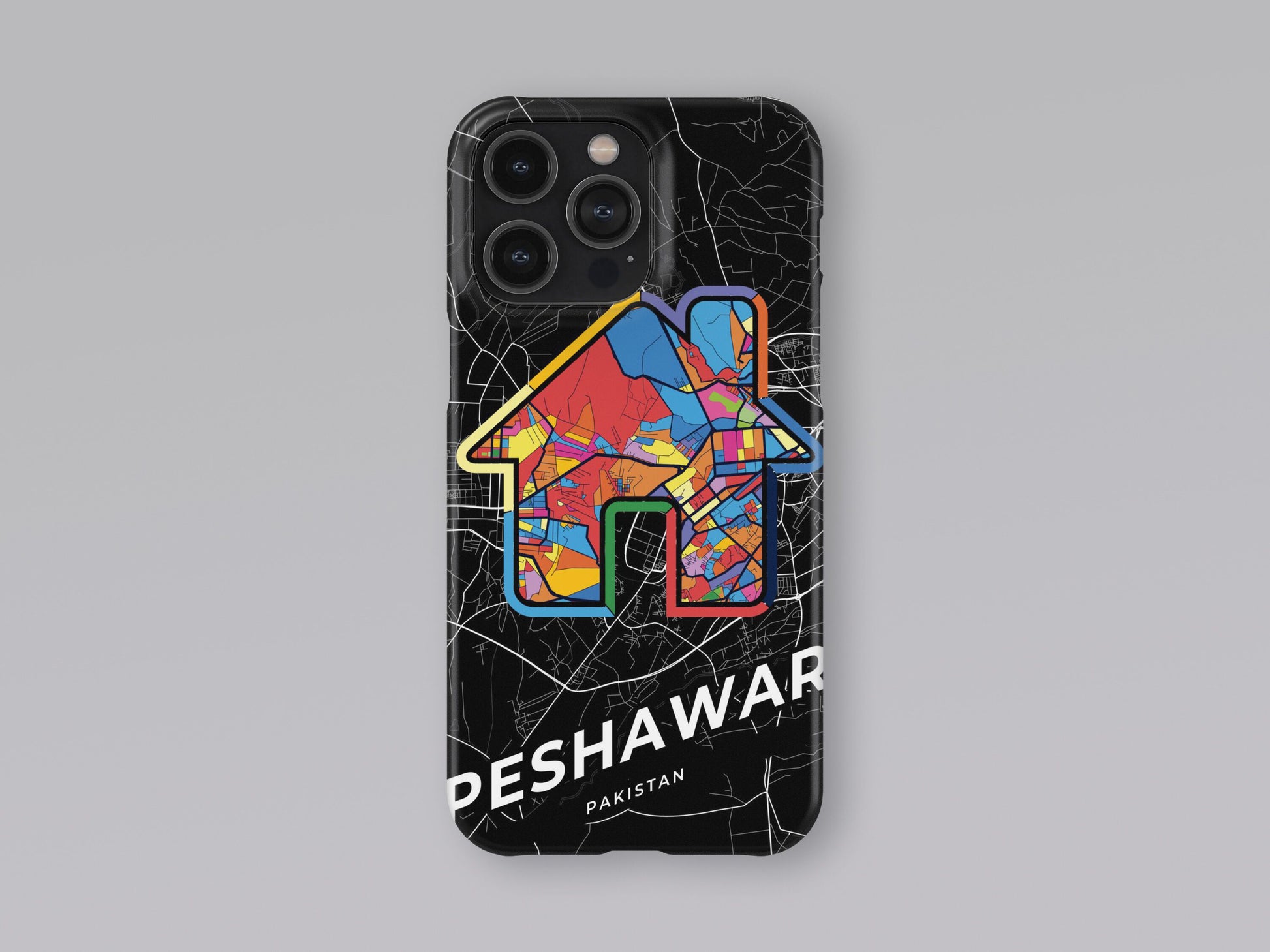 Peshawar Pakistan slim phone case with colorful icon 3
