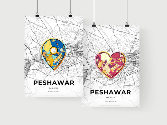 Peshawar Pakistan art print for couples