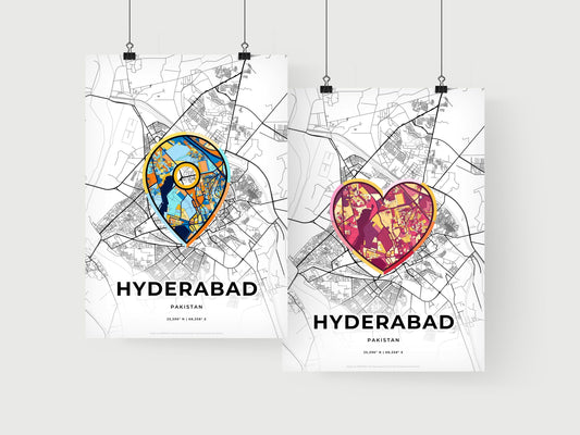 Hyderabad Pakistan art print for couples