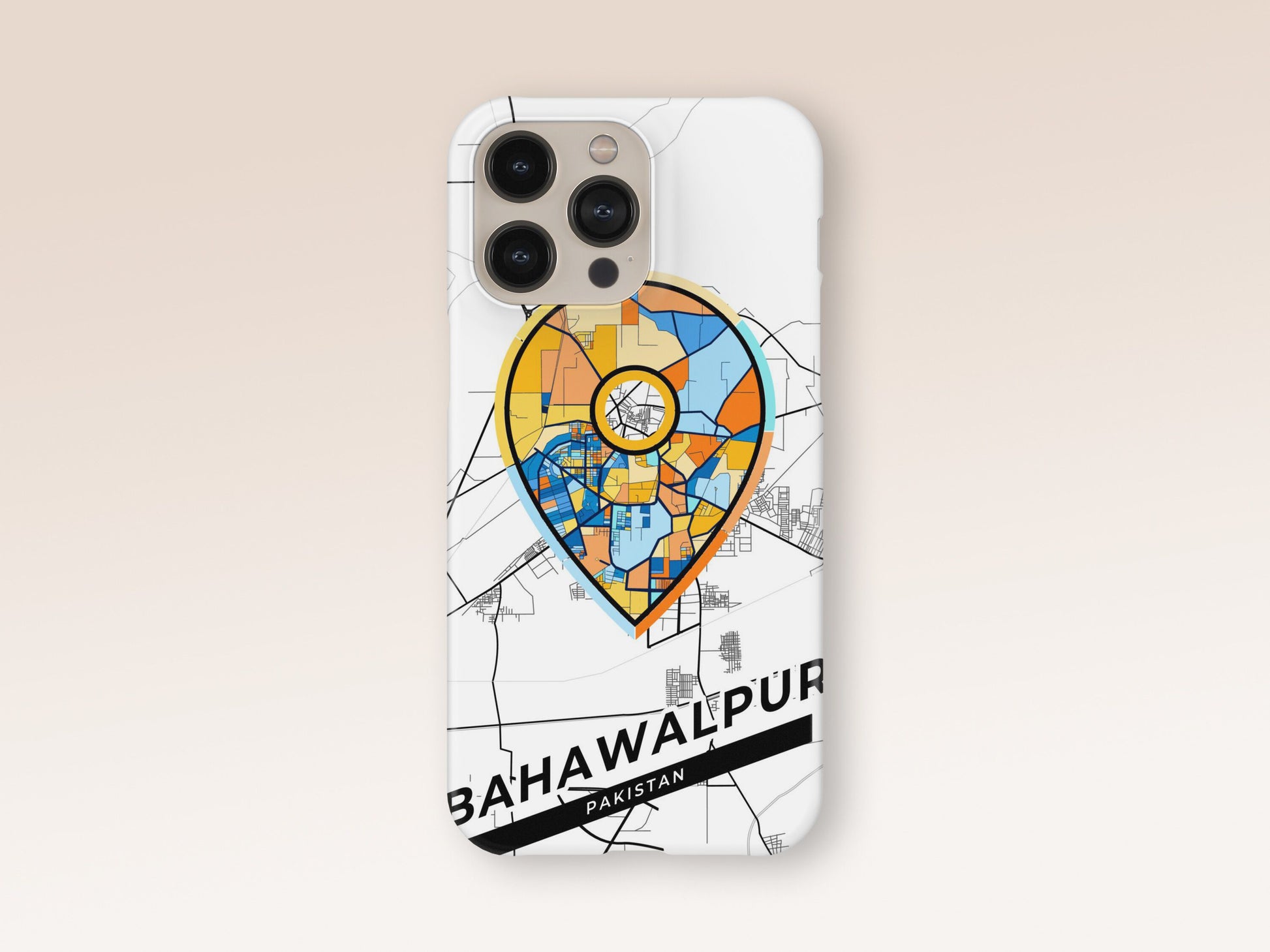 Bahawalpur Pakistan slim phone case with colorful icon. Birthday, wedding or housewarming gift. Couple match cases. 1