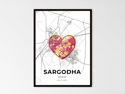 SARGODHA PAKISTAN minimal art map with a colorful icon. Style 2