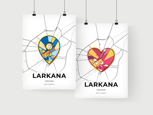 Larkana Pakistan art print for couples