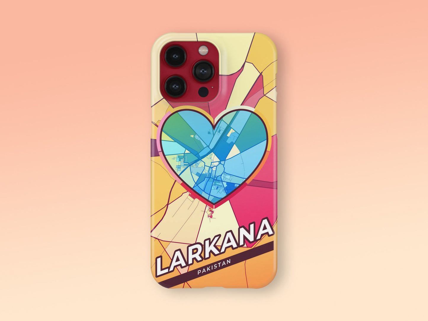 Larkana Pakistan slim phone case with colorful icon. Birthday, wedding or housewarming gift. Couple match cases. 2