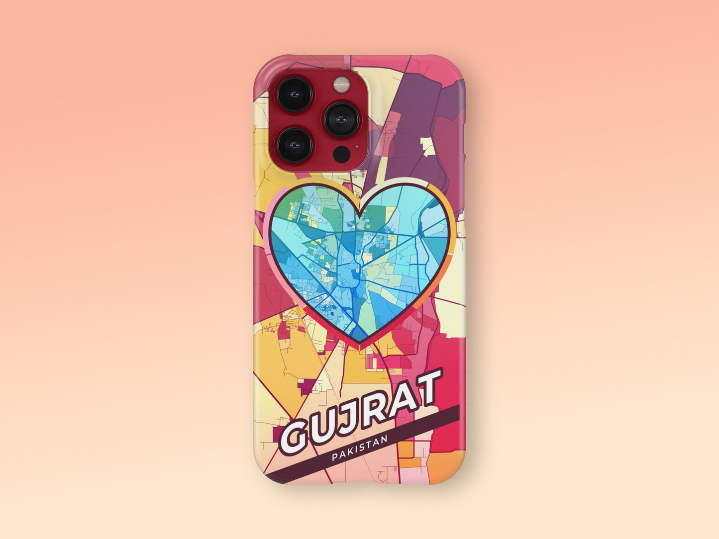 Gujrat Pakistan slim phone case with colorful icon. Birthday, wedding or housewarming gift. Couple match cases. 2
