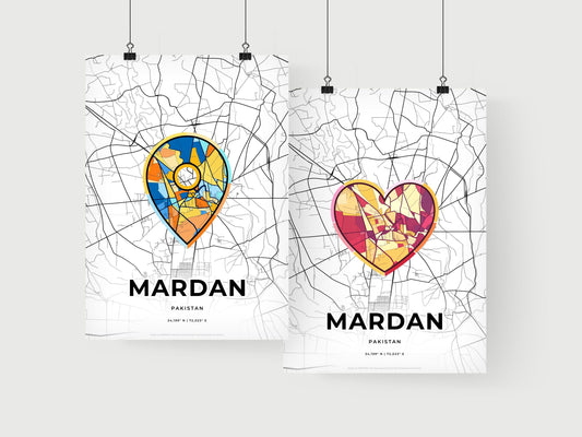 Mardan Pakistan art print for couples