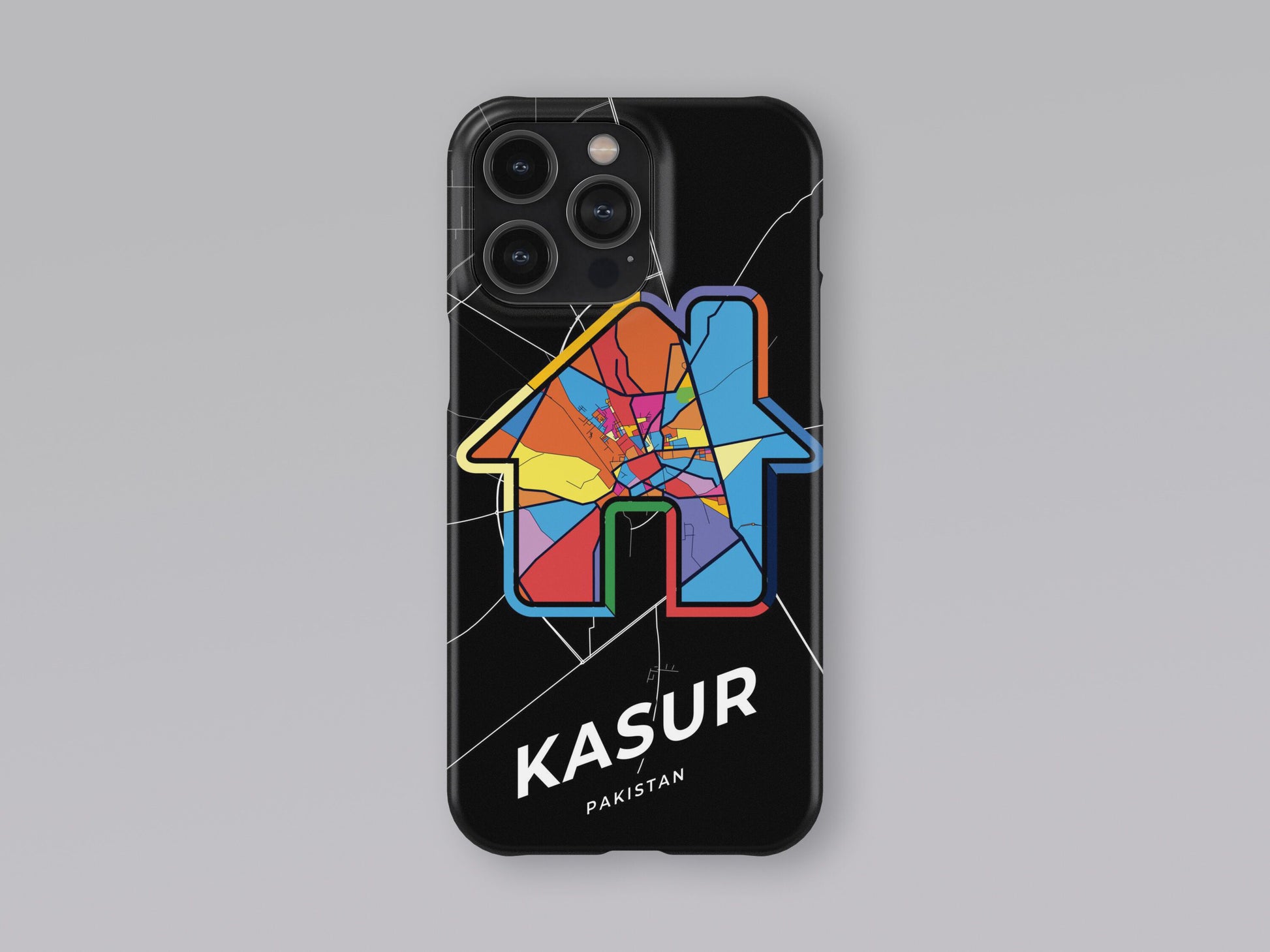 Kasur Pakistan slim phone case with colorful icon. Birthday, wedding or housewarming gift. Couple match cases. 3