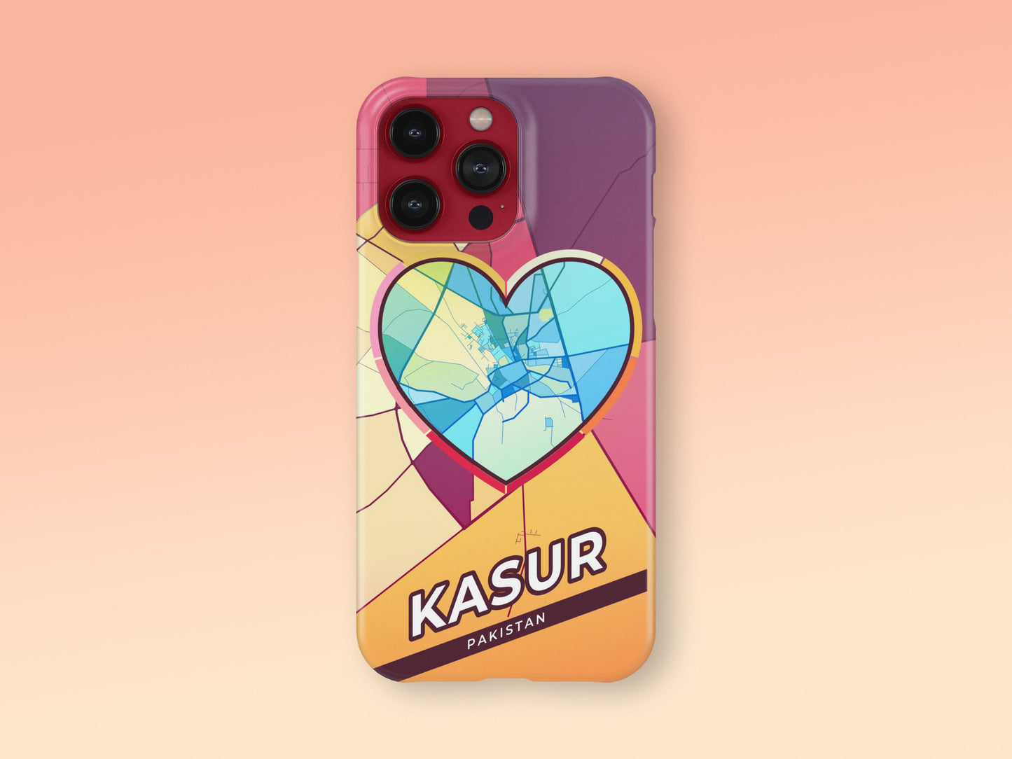 Kasur Pakistan slim phone case with colorful icon. Birthday, wedding or housewarming gift. Couple match cases. 2