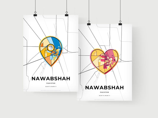 Nawabshah Pakistan art print for couples