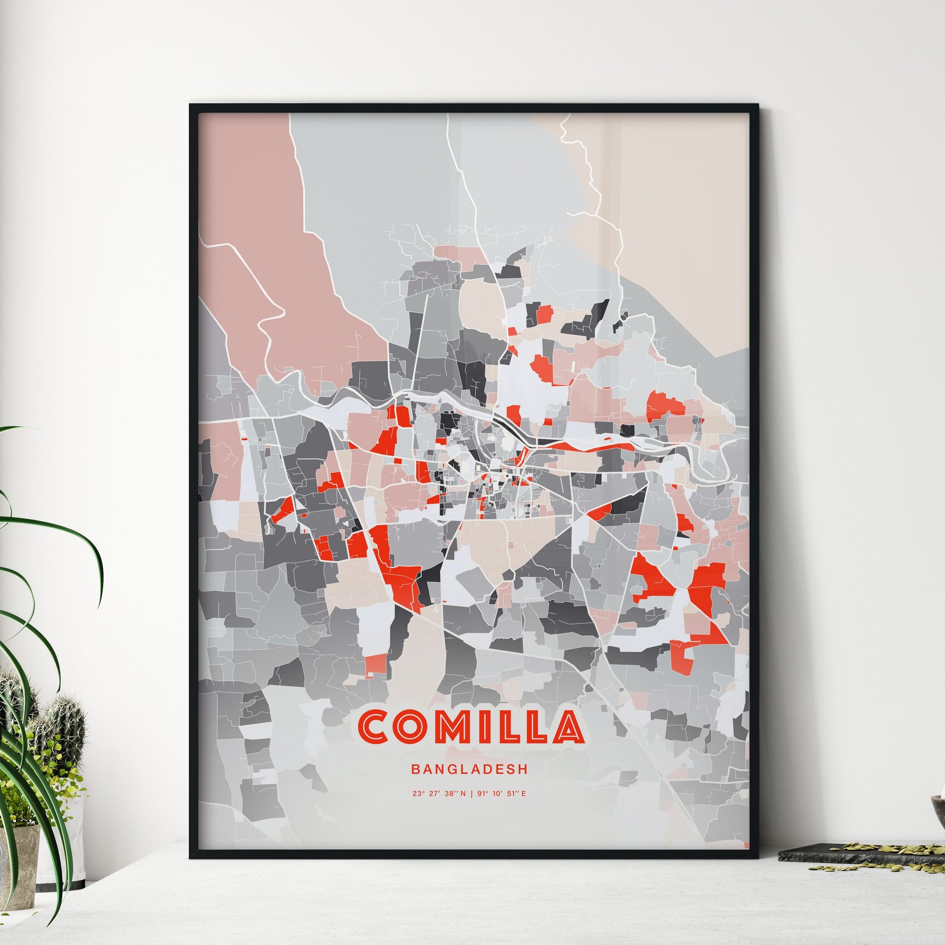 Colorful COMILLA BANGLADESH Fine Art Map Modern