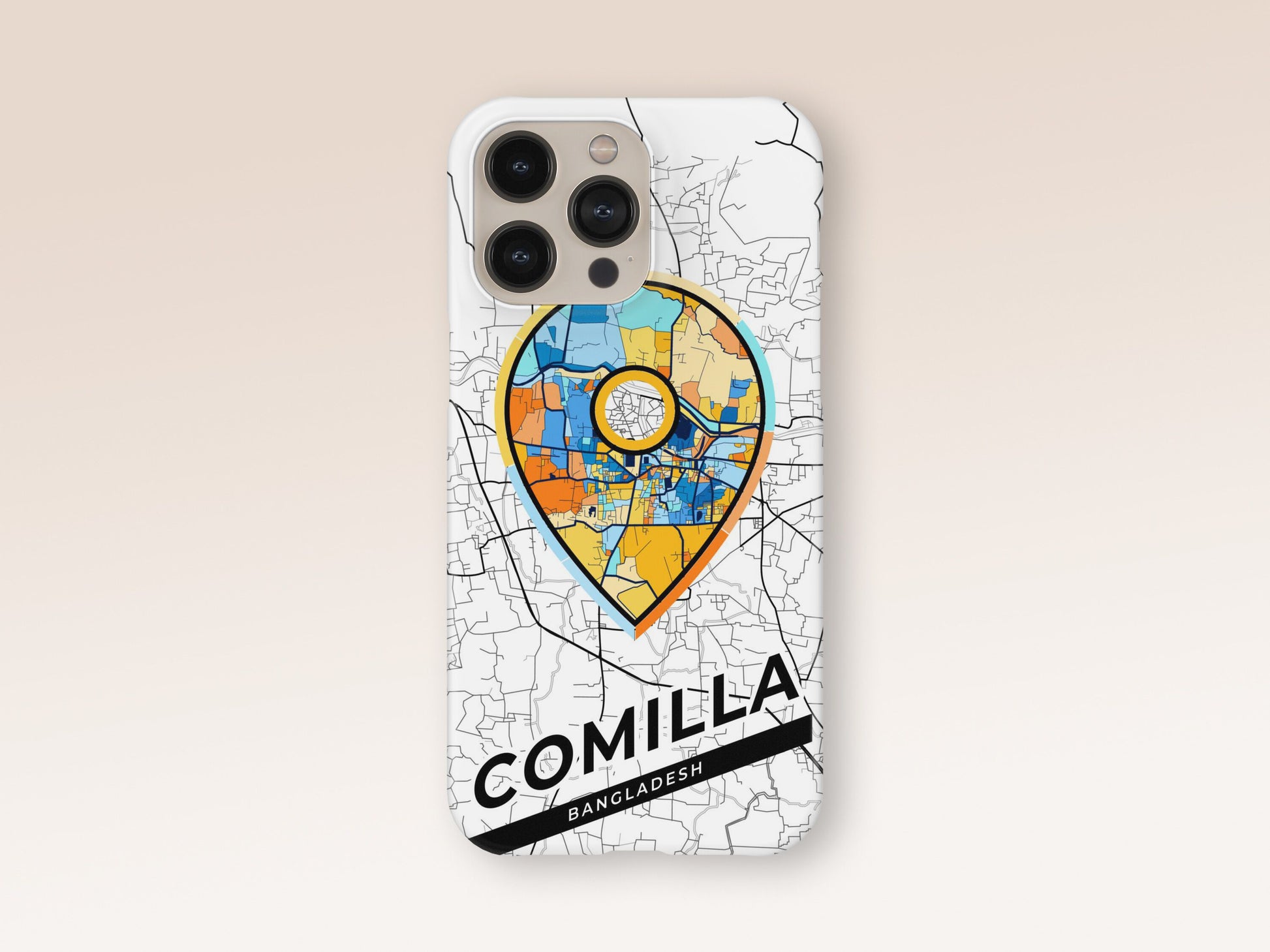 Comilla Bangladesh slim phone case with colorful icon. Birthday, wedding or housewarming gift. Couple match cases. 1