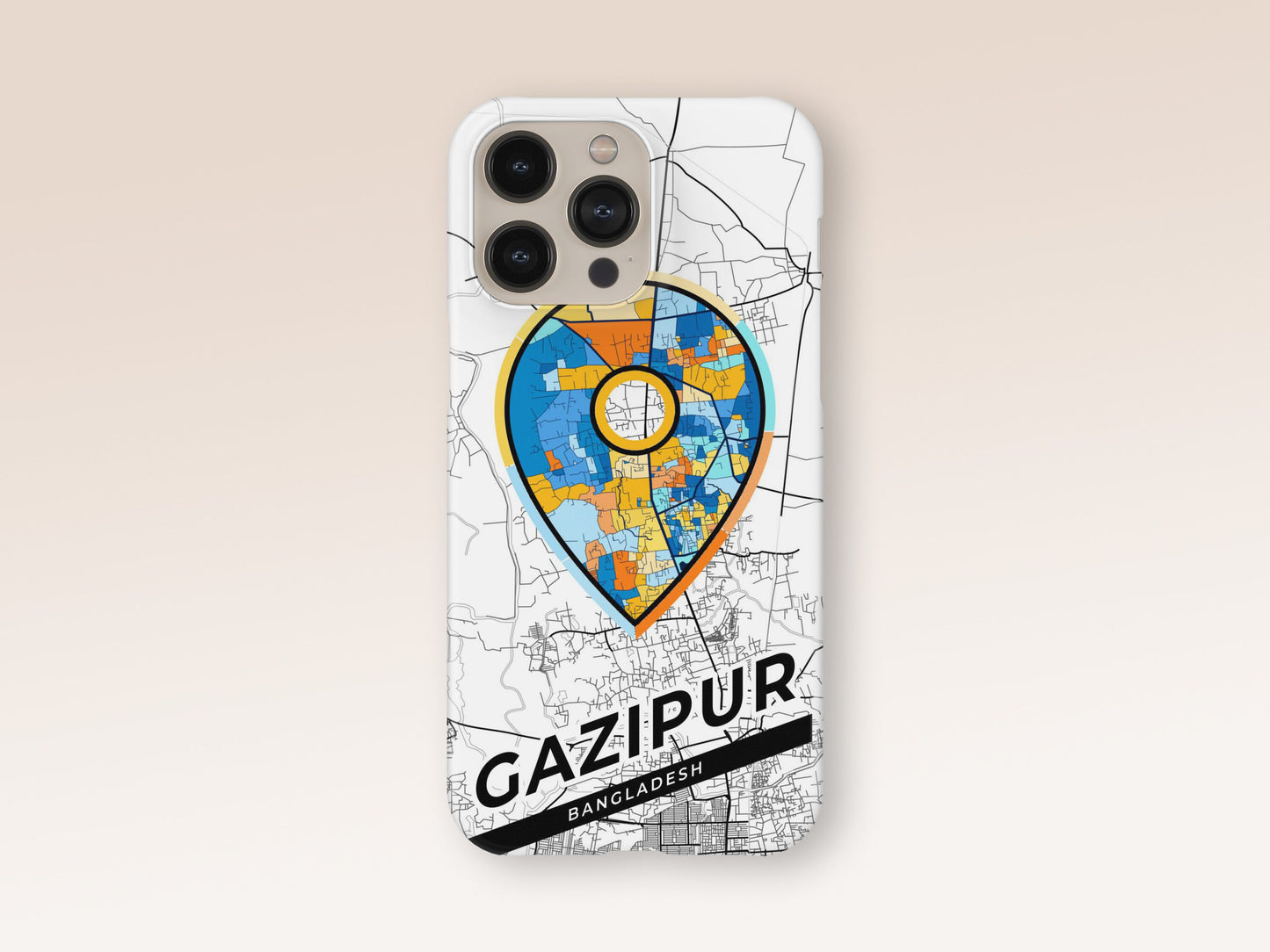 Gazipur Bangladesh slim phone case with colorful icon. Birthday, wedding or housewarming gift. Couple match cases. 1