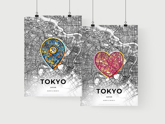 Tokyo Japan art print for couples