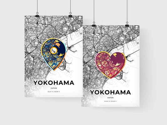 Yokohama Japan art print for couples