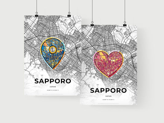 Sapporo Japan art print for couples