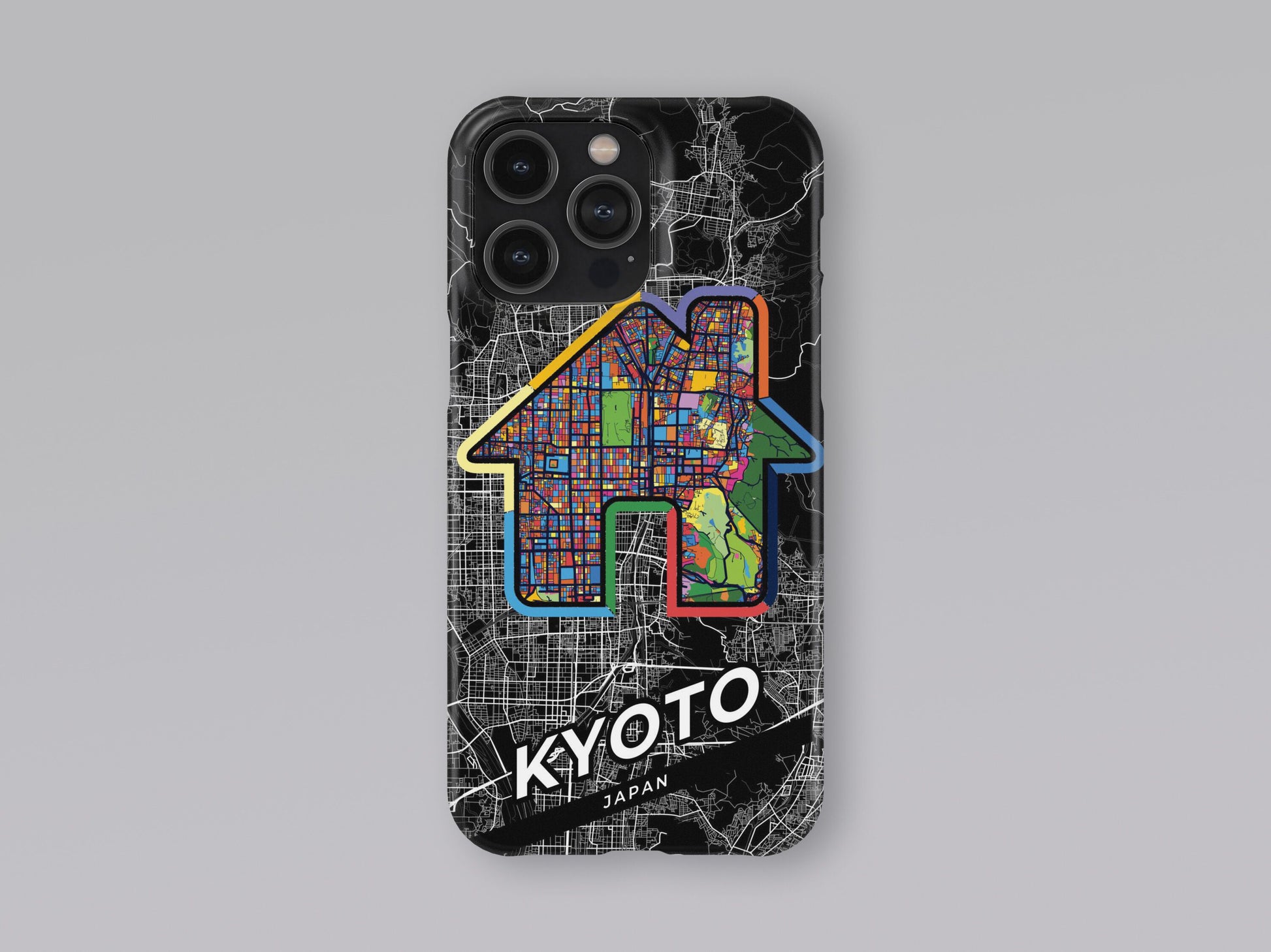 Kyoto Japan slim phone case with colorful icon. Birthday, wedding or housewarming gift. Couple match cases. 3