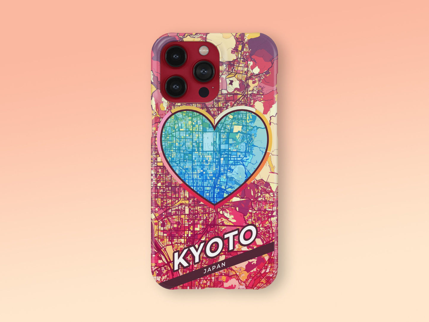 Kyoto Japan slim phone case with colorful icon. Birthday, wedding or housewarming gift. Couple match cases. 2