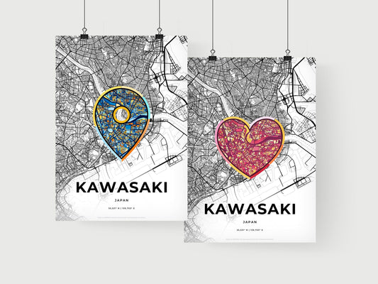 Kawasaki Japan art print for couples