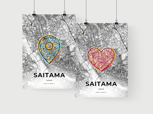 Saitama Japan art print for couples