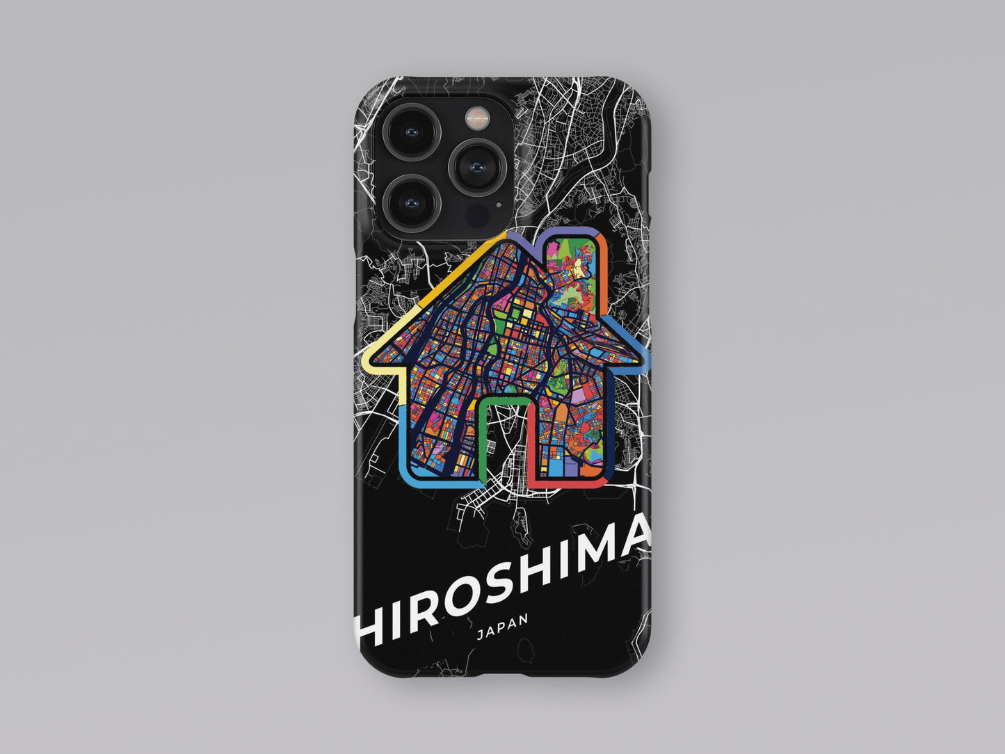 Hiroshima Japan slim phone case with colorful icon. Birthday, wedding or housewarming gift. Couple match cases. 3