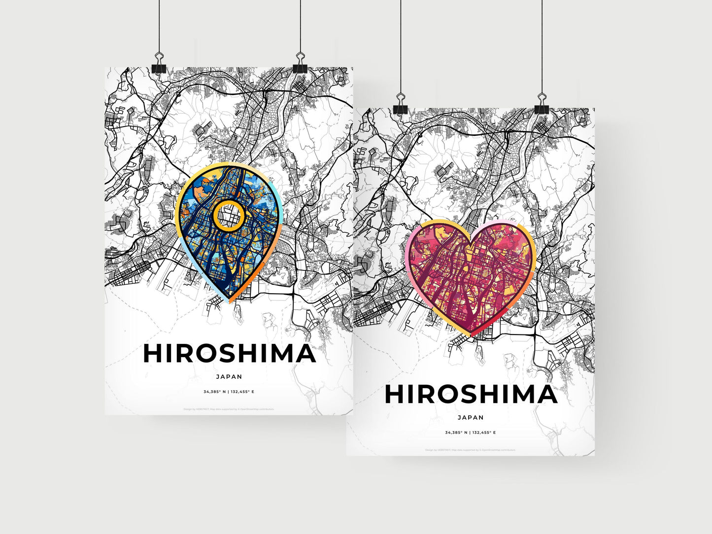 Hiroshima Japan art print for couples