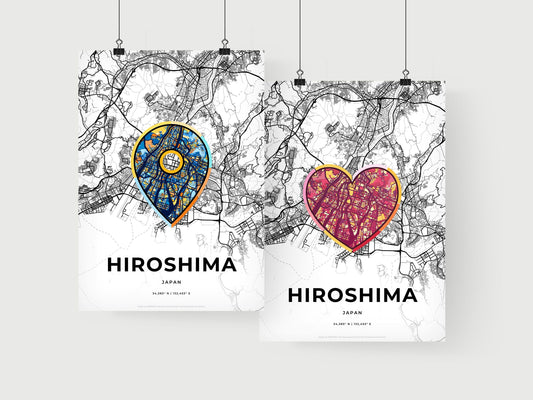 Hiroshima Japan art print for couples