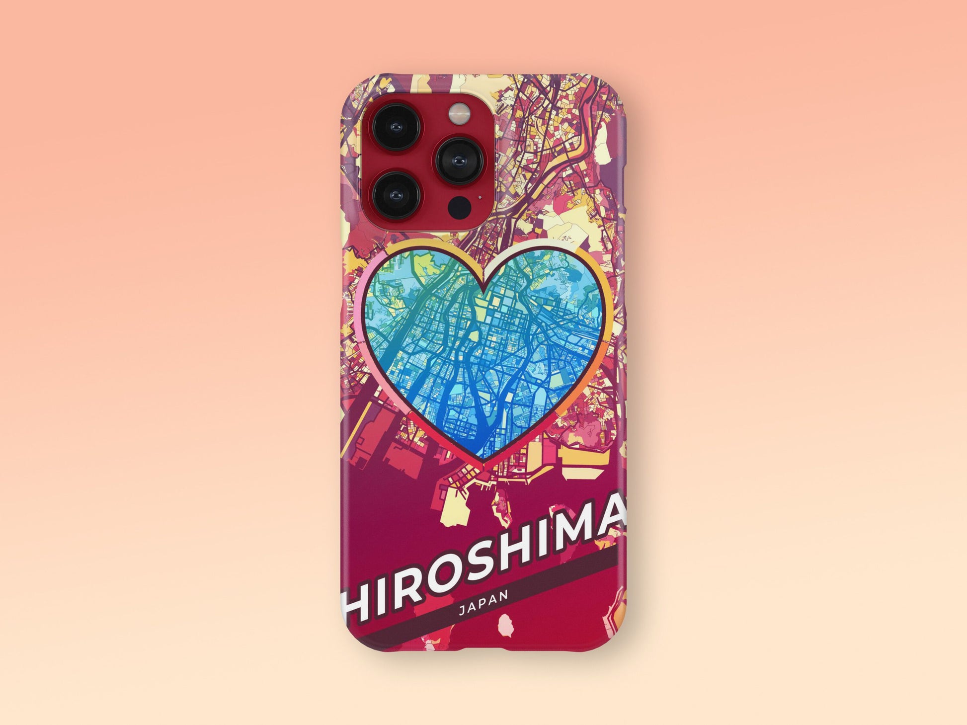 Hiroshima Japan slim phone case with colorful icon. Birthday, wedding or housewarming gift. Couple match cases. 2