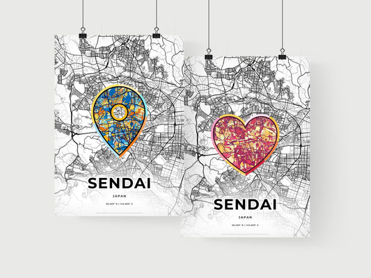 Sendai Japan art print for couples